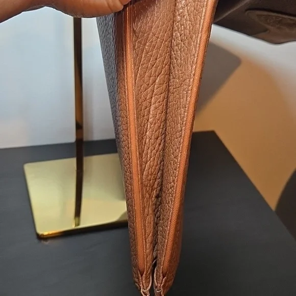 BURBERRYS VINTAGE Chestnut Brown Leather Clutch Bag - Picture 9 of 12